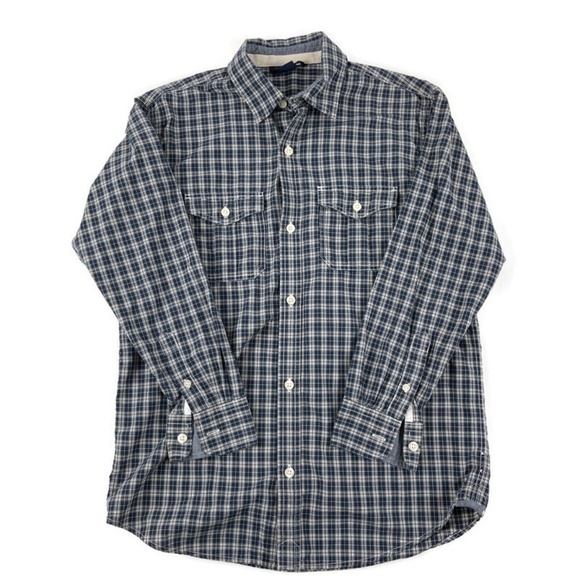 GAP Other - Gap Kids Button Down Dress Shirt Blue Plaid XL 12